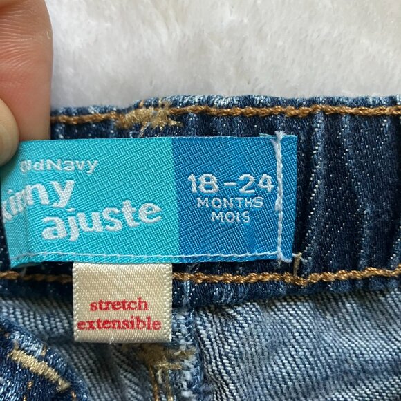 Old Navy 18-24M Dark Wash Skinny Jeans Stretch EUC Baby Girl - Picture 7 of 14